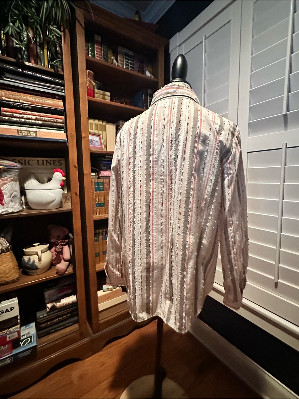 Alfred Dunner Cream Button-Down Shirt with Pink & Gray Stripes - Picture 5 of 12